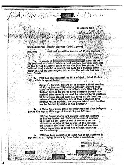 Documentos OVNI y propaganda durante la Guerra Fría