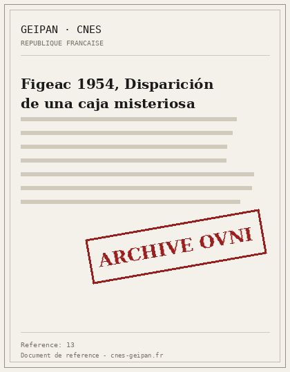 Figeac 1954, Disparición de una caja misteriosa