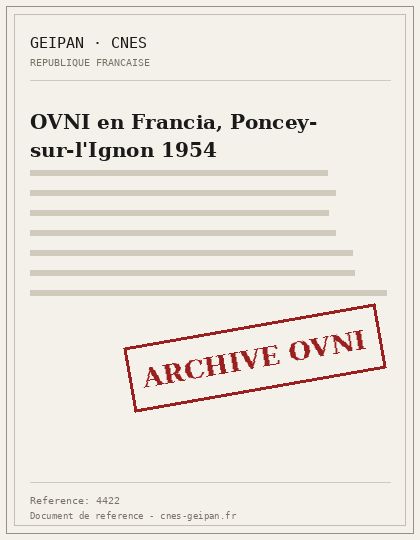 OVNI en Francia, Poncey-sur-l'Ignon 1954