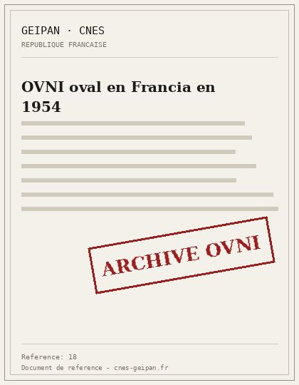 OVNI oval en Francia en 1954