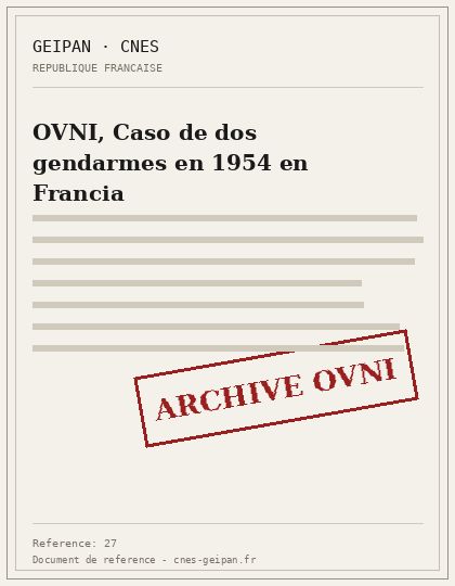 OVNI, Caso de dos gendarmes en 1954 en Francia
