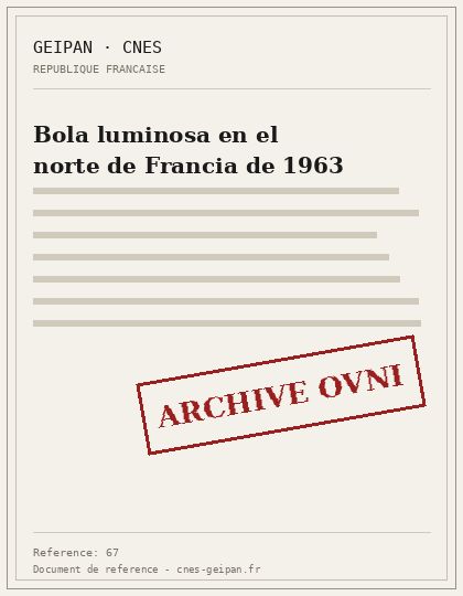 Bola luminosa en el norte de Francia de 1963