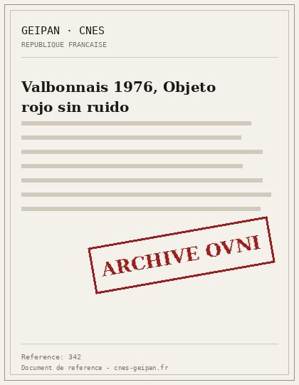 Valbonnais 1976, Objeto rojo sin ruido