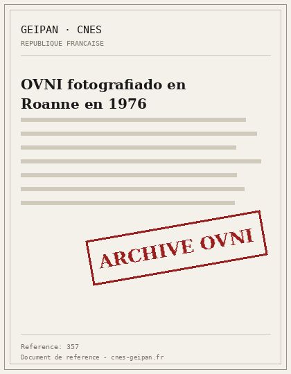 OVNI fotografiado en Roanne en 1976