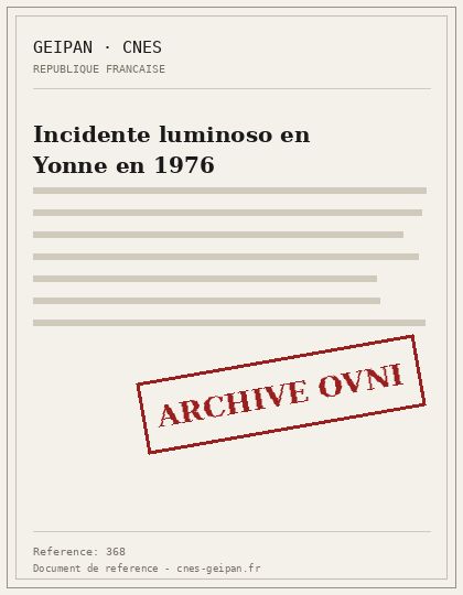 Incidente luminoso en Yonne en 1976