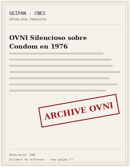 OVNI Silencioso sobre Condom en 1976