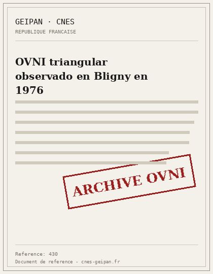 OVNI triangular observado en Bligny en 1976