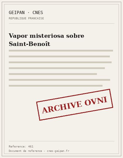 Vapor misteriosa sobre Saint-Benoît