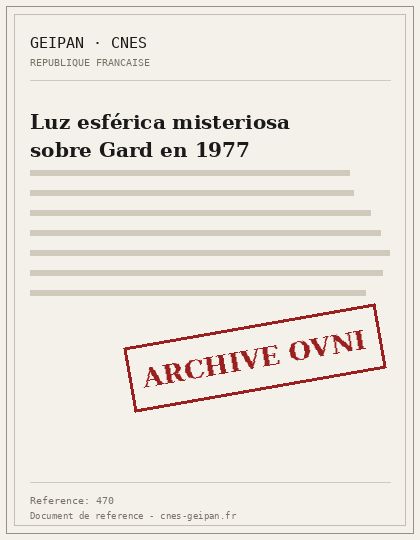 Luz esférica misteriosa sobre Gard en 1977