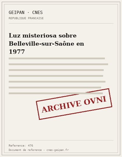 Luz misteriosa sobre Belleville-sur-Saône en 1977