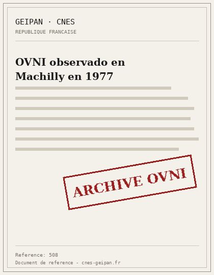 OVNI observado en Machilly en 1977