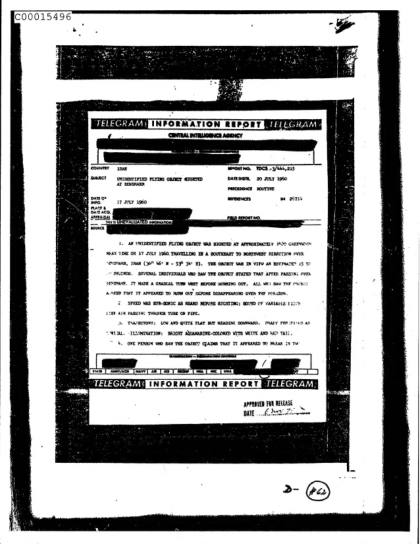 OVNI observado cerca de Washington en 1960