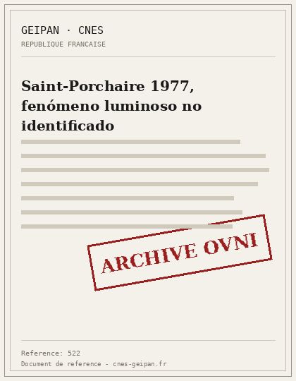 Saint-Porchaire 1977, fenómeno luminoso no identificado
