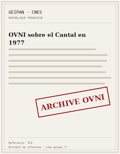 OVNI sobre el Cantal en 1977