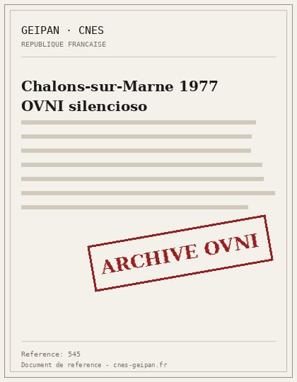 Chalons-sur-Marne 1977 OVNI silencioso