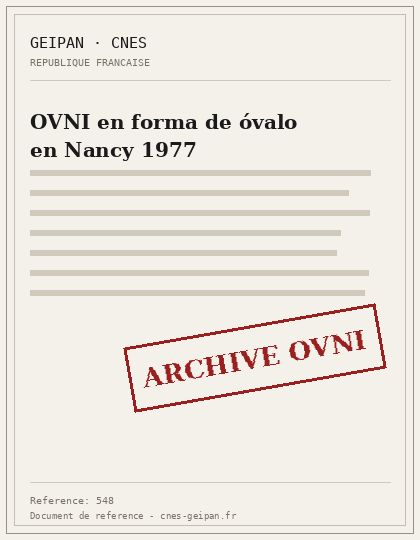 OVNI en forma de óvalo en Nancy 1977