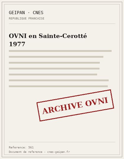 OVNI en Sainte-Cerotté 1977