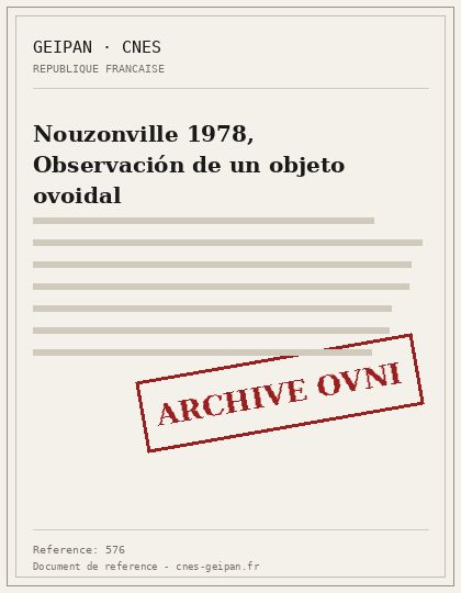 Nouzonville 1978, Observación de un objeto ovoidal