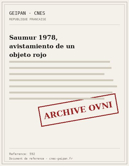 Saumur 1978, avistamiento de un objeto rojo