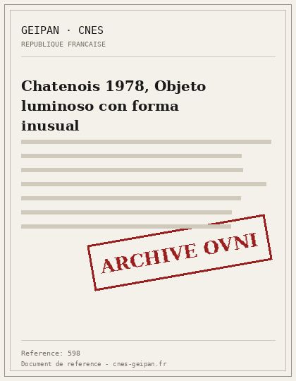 Chatenois 1978, Objeto luminoso con forma inusual
