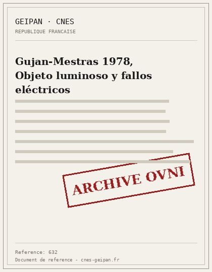 Gujan-Mestras 1978, Objeto luminoso y fallos eléctricos
