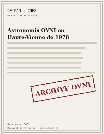Astronomía OVNI en Haute-Vienne de 1978