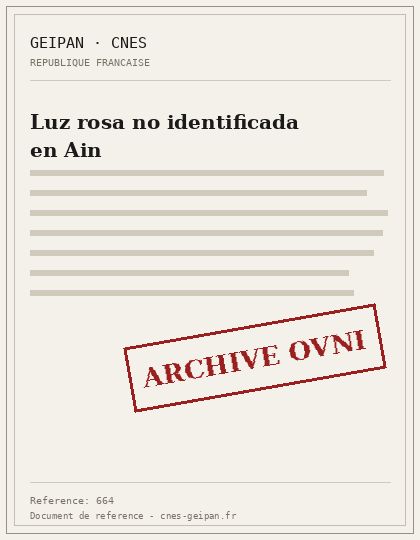 Luz rosa no identificada en Ain