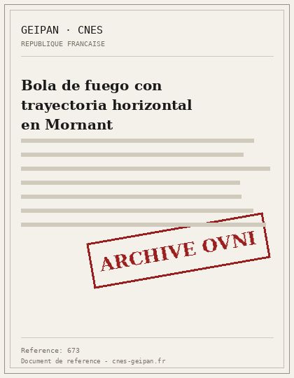 Bola de fuego con trayectoria horizontal en Mornant