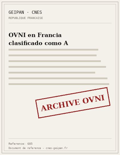 OVNI en Francia clasificado como A