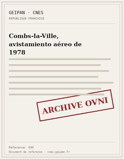 Combs-la-Ville, avistamiento aéreo de 1978
