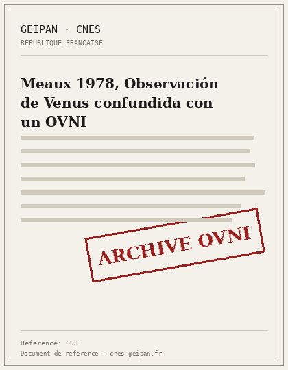 Meaux 1978, Observación de Venus confundida con un OVNI