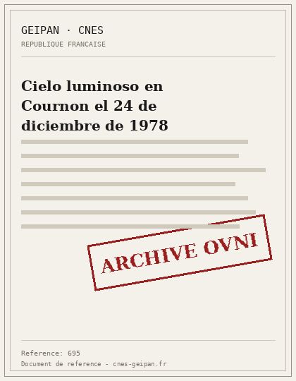 Cielo luminoso en Cournon el 24 de diciembre de 1978
