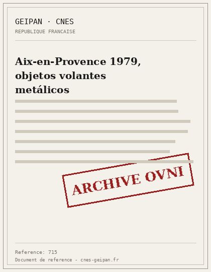 Aix-en-Provence 1979, objetos volantes metálicos