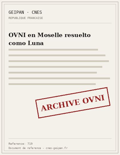 OVNI en Moselle resuelto como Luna
