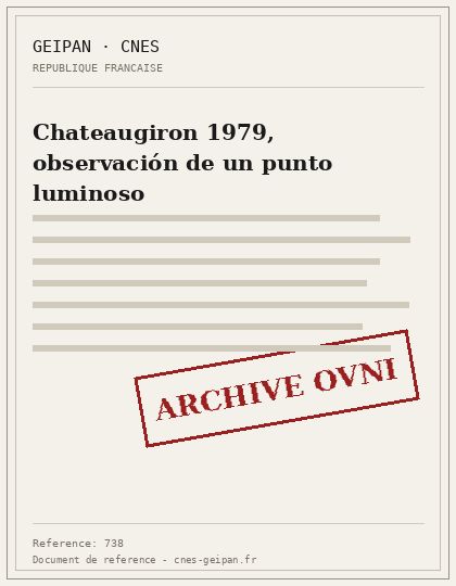Chateaugiron 1979, observación de un punto luminoso