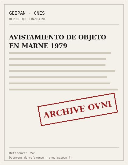 AVISTAMIENTO DE OBJETO EN MARNE 1979