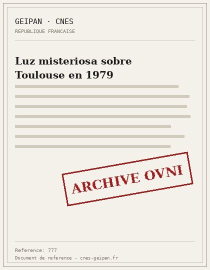 Luz misteriosa sobre Toulouse en 1979