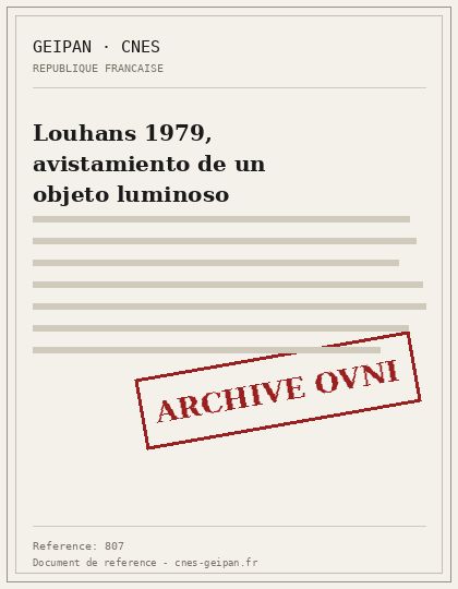 Louhans 1979, avistamiento de un objeto luminoso