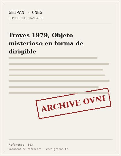 Troyes 1979, Objeto misterioso en forma de dirigible