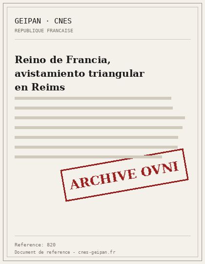 Reino de Francia, avistamiento triangular en Reims