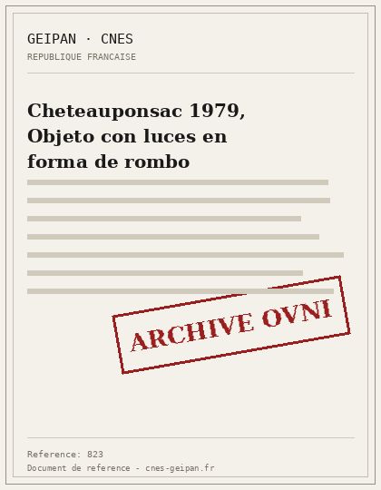 Cheteauponsac 1979, Objeto con luces en forma de rombo