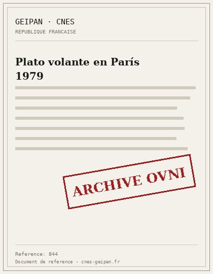Plato volante en París 1979
