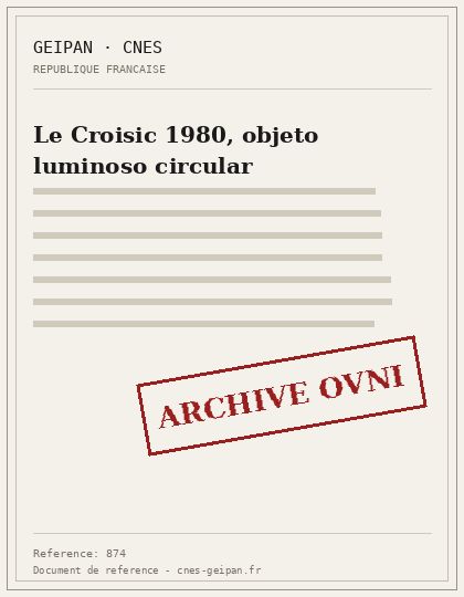 Le Croisic 1980, objeto luminoso circular