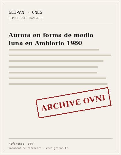 Aurora en forma de media luna en Ambierle 1980