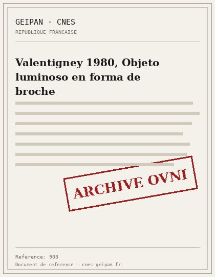 Valentigney 1980, Objeto luminoso en forma de broche