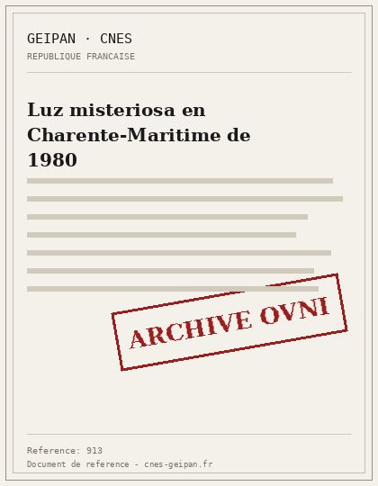 Luz misteriosa en Charente-Maritime de 1980