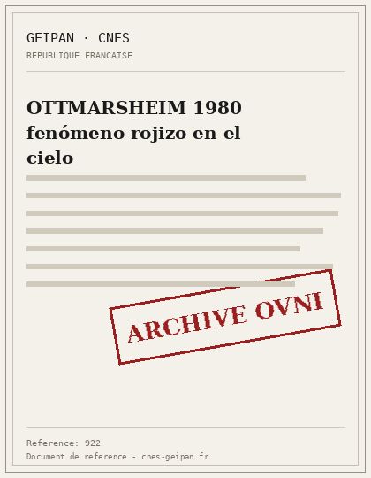 OTTMARSHEIM 1980 fenómeno rojizo en el cielo