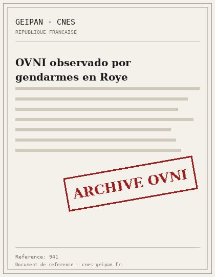 OVNI observado por gendarmes en Roye