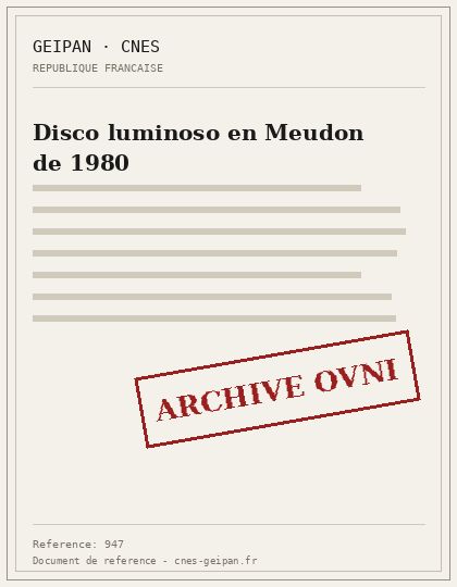 Disco luminoso en Meudon de 1980