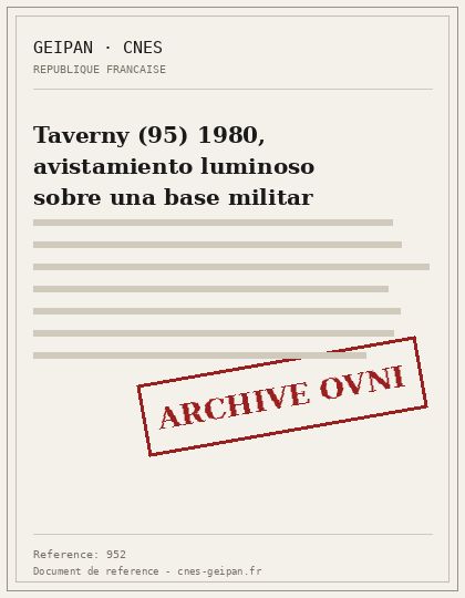 Taverny (95) 1980, avistamiento luminoso sobre una base militar